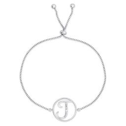 Accents by Gianni Argento Diamond Plated Initial J Adj. Bracelet