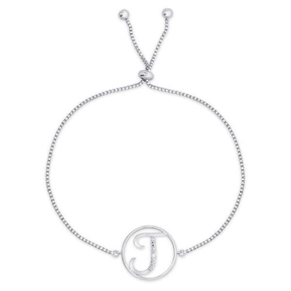 Accents by Gianni Argento Diamond Plated Initial J Adj. Bracelet - image 