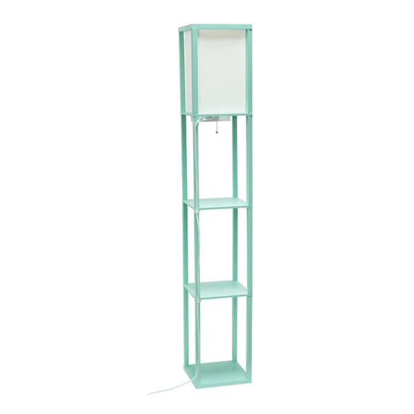 Simple Designs Floor Lamp Organizer Storage Shelf w/2 USB Ports