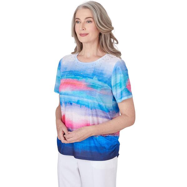 Womens Alfred Dunner Paradise Island Watercolor Tee
