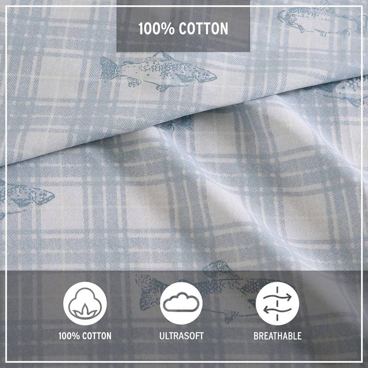 Eddie Bauer Methow Plaid Cotton Percale Sheet Set