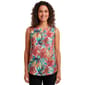 Womens Notations Sleeveless Tropical Knit Pleat Blouse - image 1