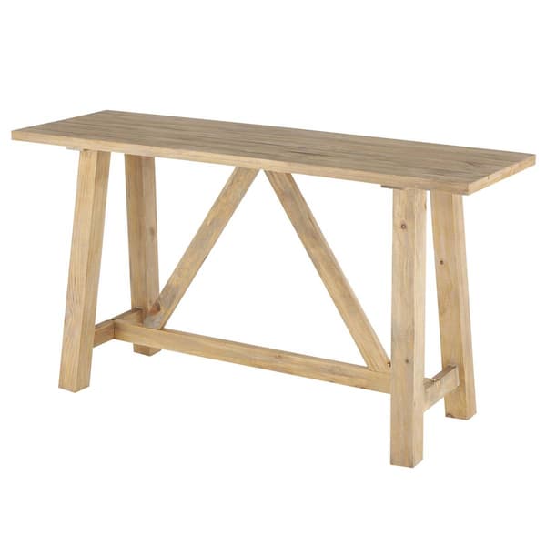 9th & Pike(R) Farmhouse Light Brown Wood Console Table - image 