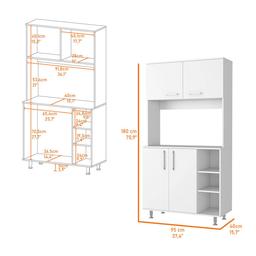 FM FURNITURE Colorado White Pantry Cabinet