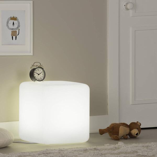 South Shore Sweedi White Lighted Cube Nightstand - image 