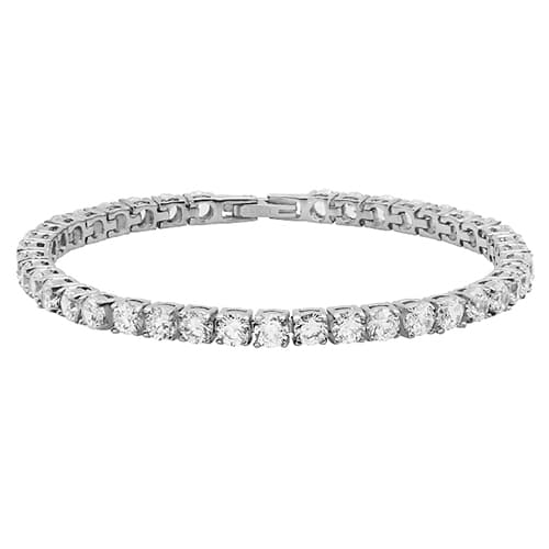 18kt. White Gold Plated Classic Tennis Bracelet - image 