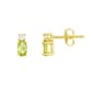 Oval Simulated Peridot August Birthstone Stud Earrings - image 1