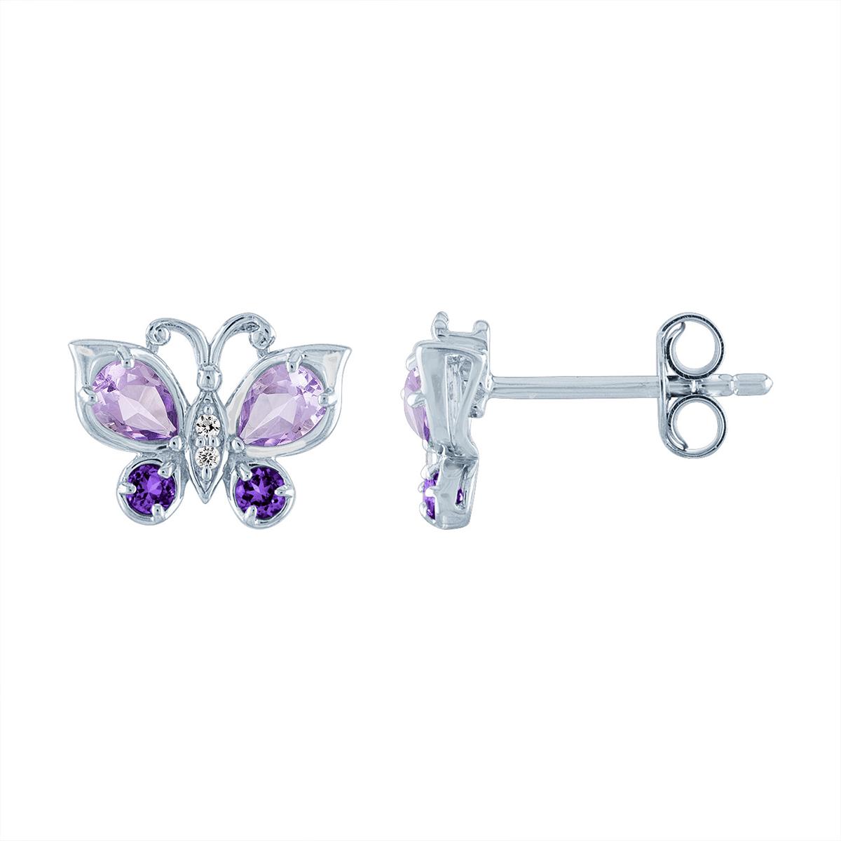Gemstone Classics™ White Sapphire Butterfly Stud Earrings