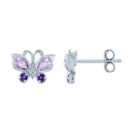 Gemstones Classics&#40;tm&#41; White Sapphire Butterfly Stud Earring
