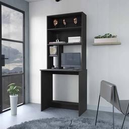 FM FURNITURE Sawgrass Black Computer Desk w/ Hutch