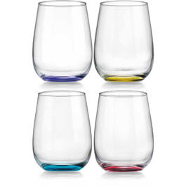 Home Essential 15oz. Tri-Color Stemless Wine Glass