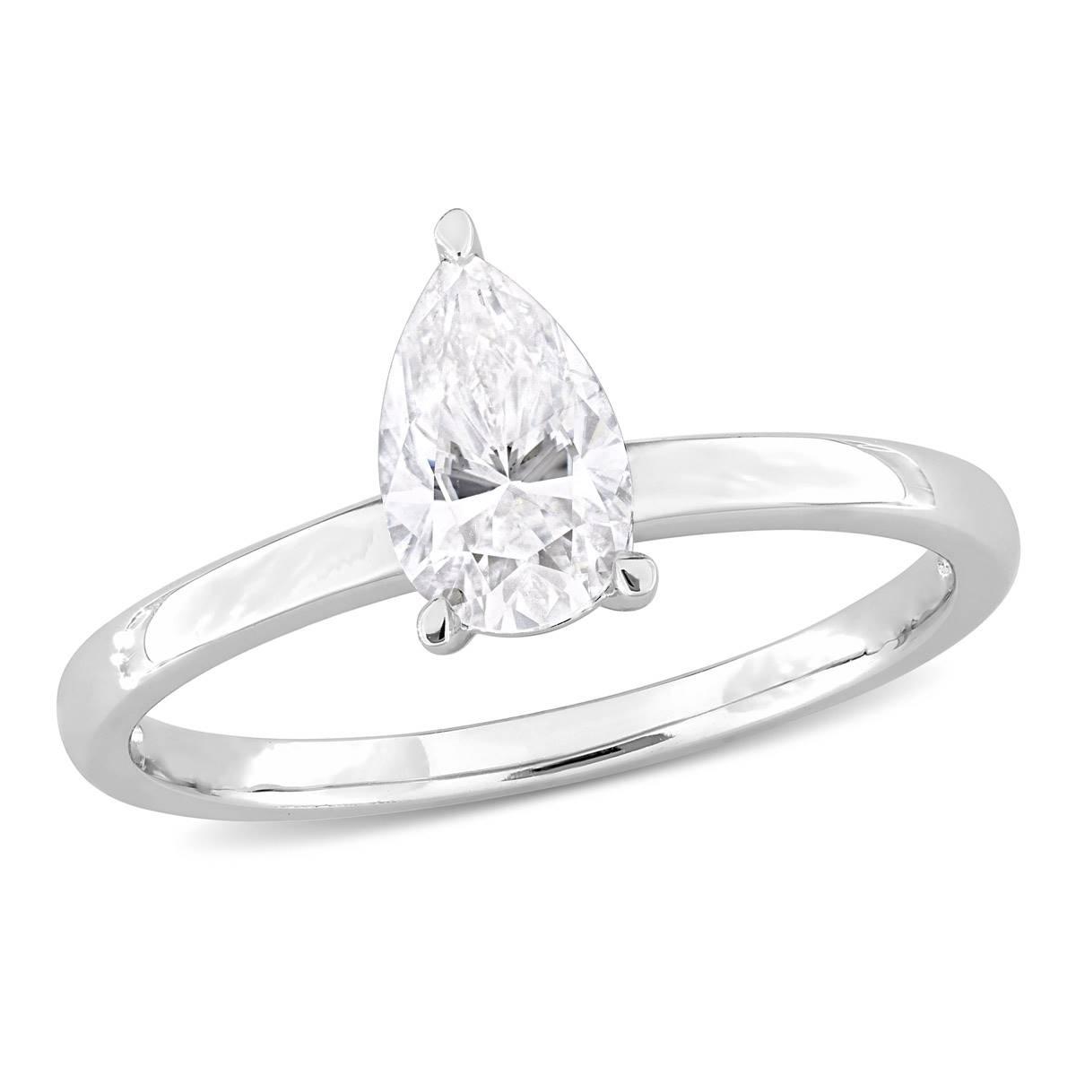 Sterling Silver 1ctw. White Moissanite Solitaire Ring