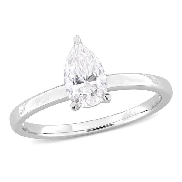 Sterling Silver 1ctw. White Moissanite Solitaire Ring - image 