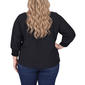 Plus Size NY Collection 3/4 Smock Sleeve Front Button Blouse - image 2
