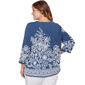 Plus Size Alfred Dunner Classics 3/4 Sleeve Keyhole Floral Blouse - image 2
