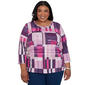 Plus Size Alfred Dunner Key Items 3/4 Sleeve Geo Bars Blouse - image 1