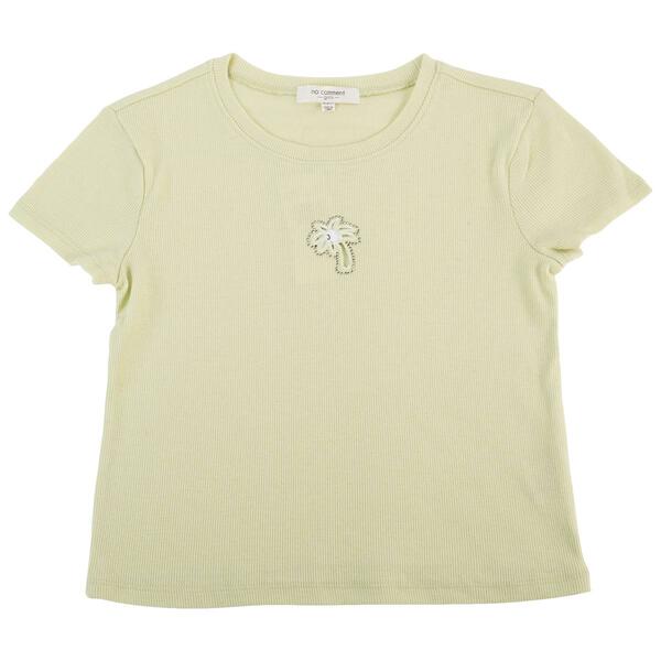 Girls &#40;7-16&#41; No Comment Palm Tree Embroidered Cutout Tee - image 