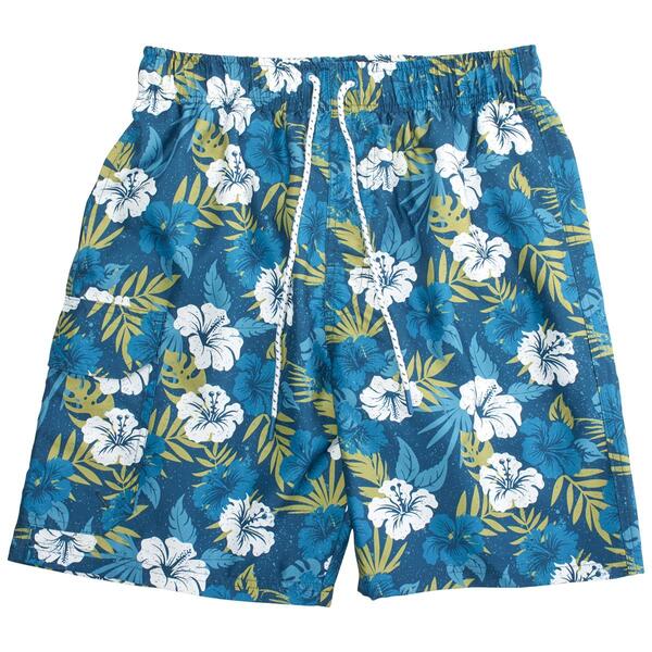 Young Mens SURFZONE&#40;R&#41; Hibiscus Swim Trunks - image 