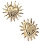 Steve Madden Sunburst Heart Button Stud Earrings - image 3