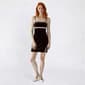 Juniors Jump Stretch Velvet Sequin Trim Slip Dress with Slit - image 1