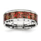 Mens Gentlemen's Classics(tm) Silver & Red Imitation Opal Band - image 1