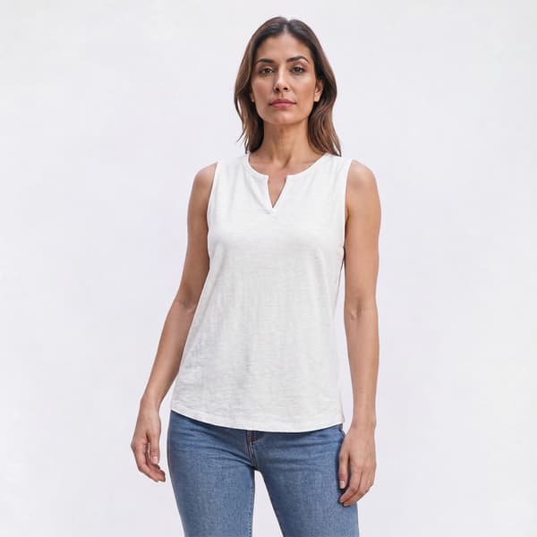 Womens Mountain Ridge Slub Split Neck Tank Top