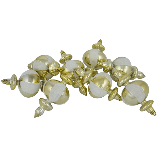 Northlight 8ct. Champagne Shiny Finish Finial Christmas Ornaments