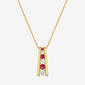 Gemstone Classics(tm) Lab Grown Ruby & Sapphire Ladder Pendant - image 1
