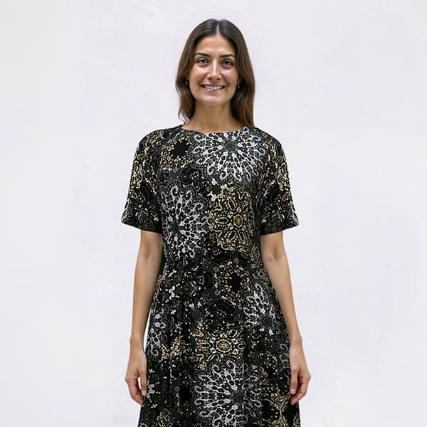 Womens Connected Apparel Short Sleeve Pocket Shift Dress