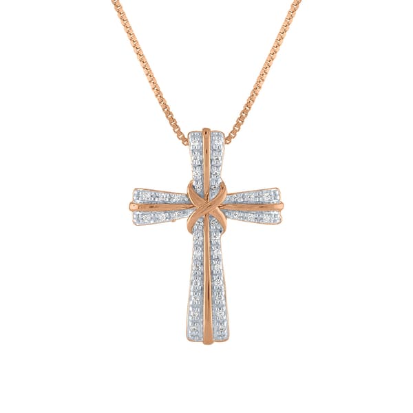 Diamond Classics(tm) Sterling Silver 1/10ctw. Cross Pendant - image 