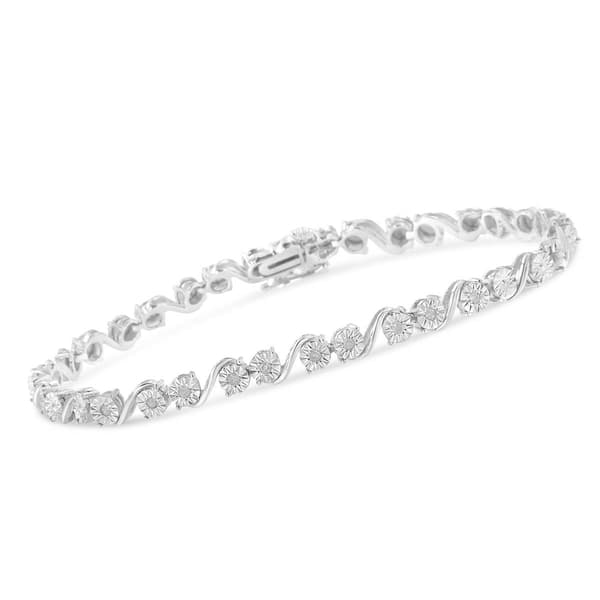 Diamond Classics™ Silver 1/10ctw.  Diamond Link Bracelet