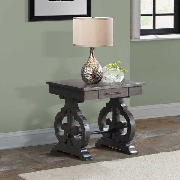 Elements Stone Square End Table