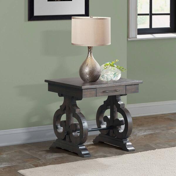 Elements Stone Square End Table - image 