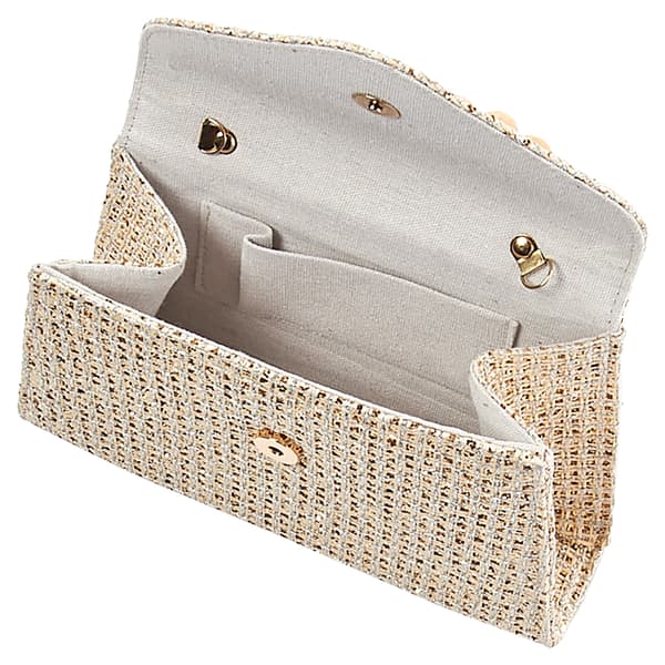 D''Margeaux Sparkle Straw Top Handle Clutch