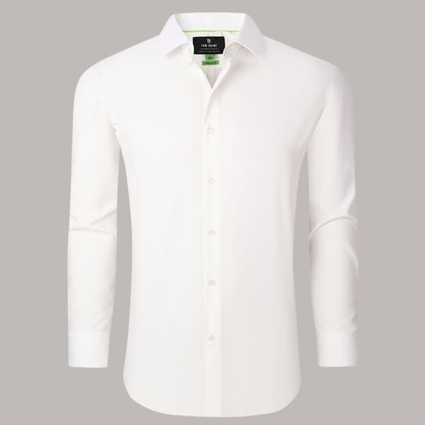 Mens Tom Baine Regular Fit Textured Dress Shirt - Light Yellow