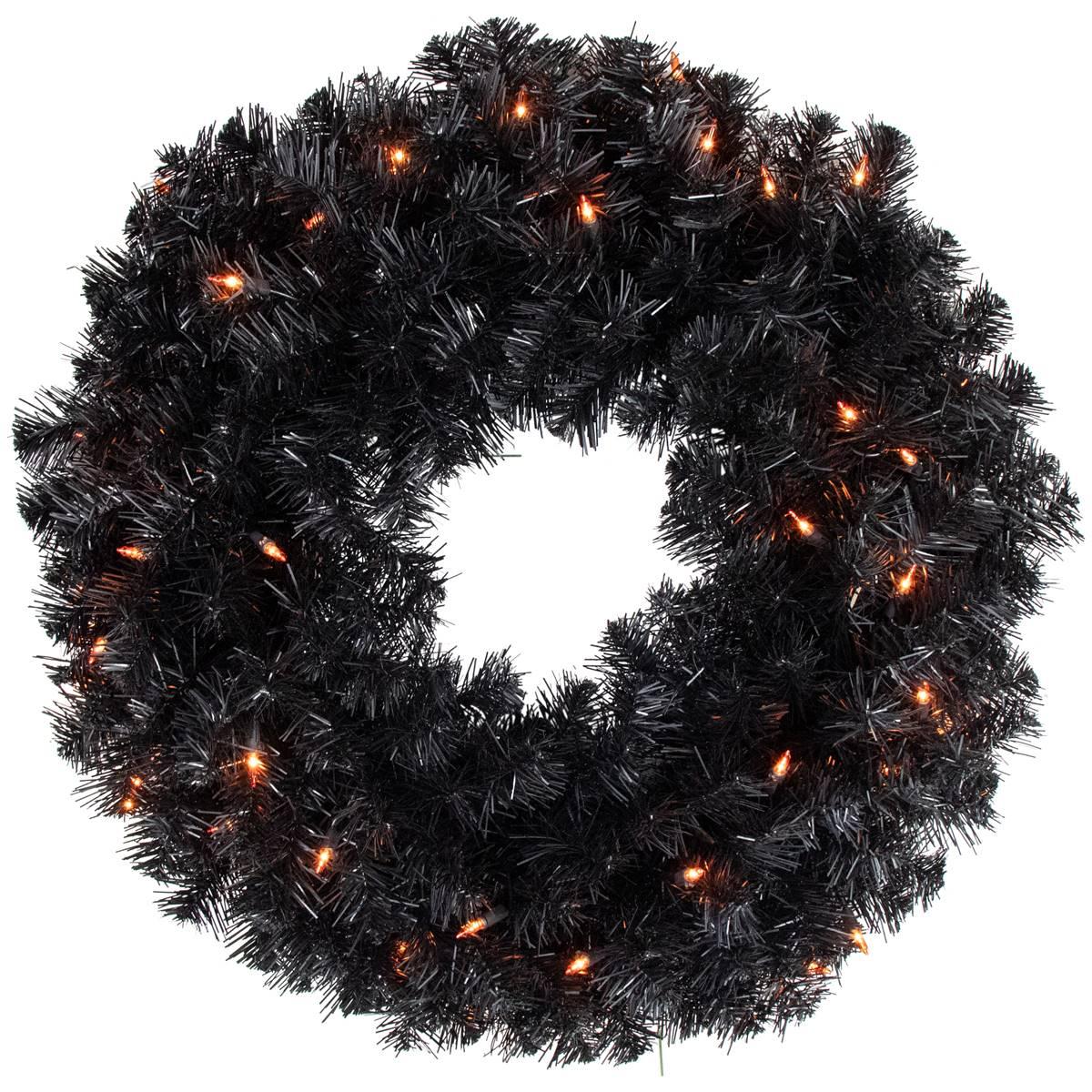 Open Video Modal for Northlight Seasonal Pre-Lit Spruce Artificial Halloween Wreath