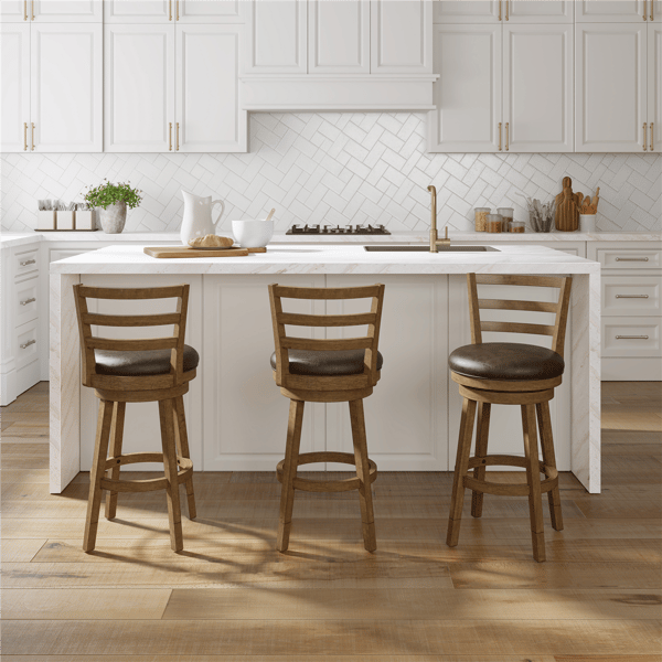 HH2 Home Ronan Slat Ladder Back Adjustable Height Swivel Stool