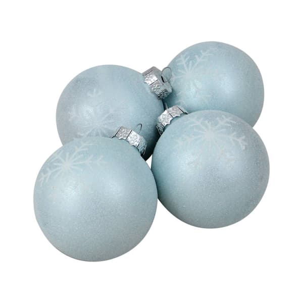 Northlight Seasonal 4ct. Snowflake Christmas Ball Ornament Set - image 