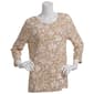 Womens Emily Daniels 3/4 Sleeve Outline Floral Jacquard Blouse - image 1