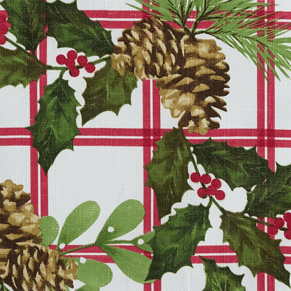 Threadmade Pinecone Plaid Holiday Fabric Napkins - Set of 4