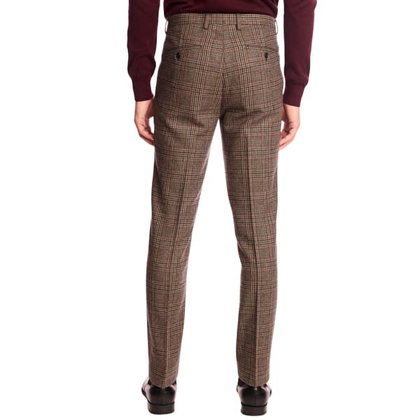 Mens Paisley & Gray Plaid Pants - Teal/Brown