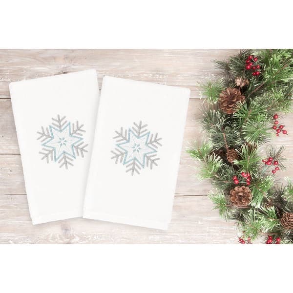 Linum Home Textiles Christmas Crystal Hand Towel Set Of 2