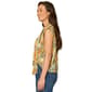 Womens Democracy Cap Sleeve Knot Hem Abstract Blouse - image 3
