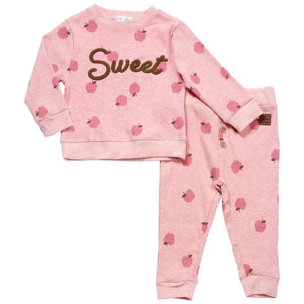 Baby Girl (12-24M) Emily & Oliver(R) 2pc. Sweet Apple Jog Set - image 