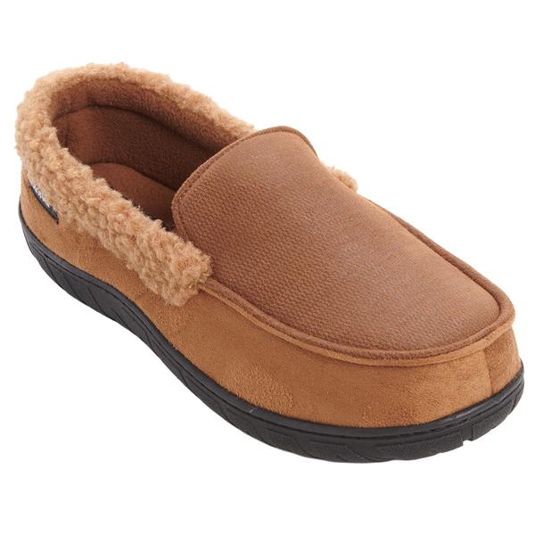 Mens Isotoner(R) Patterned Microsuede Moccassin Slippers - image 