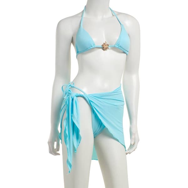 Juniors Mykonos Blue 3pc. Blue Swim Set with Sarong