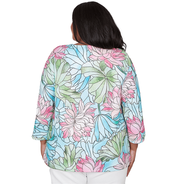 Plus Size Alfred Dunner Classics Stained Glass Floral Blouse