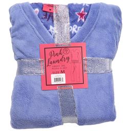 Womens Pink Laundry Long Sleeve Star Plush Folded Pajama Set