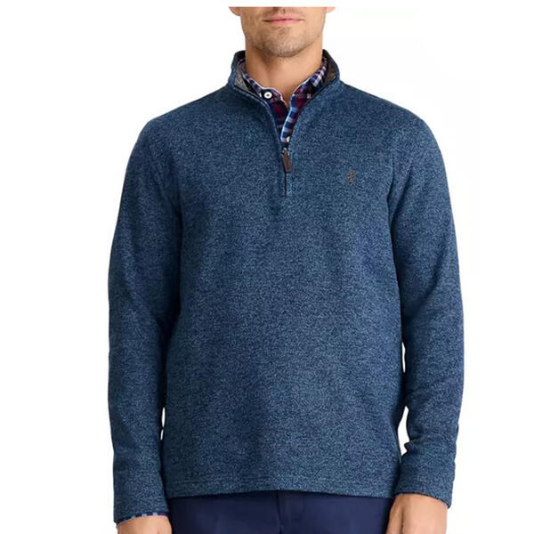 Mens IZOD&#40;R&#41; Solid Sweater Knit 1/4 Zip Fleece Shirt - image 