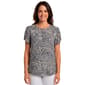 Petite AK Anne Klein Short Tulip Sleeve Abstract Leopard Blouse - image 1